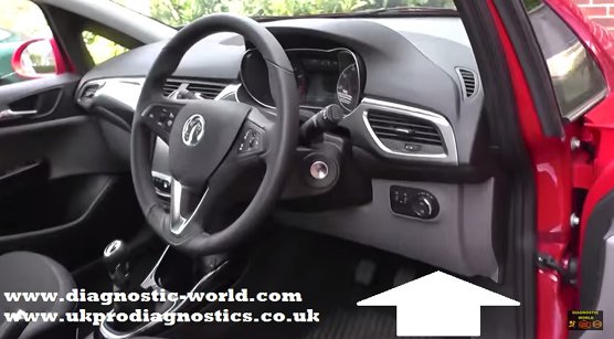 vauxhall corsa e diagnostic port location picture