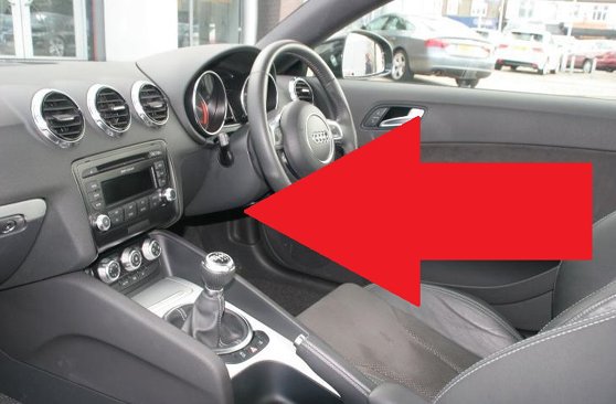Audi TT Mk2 diagnostic OBD2 port location picture