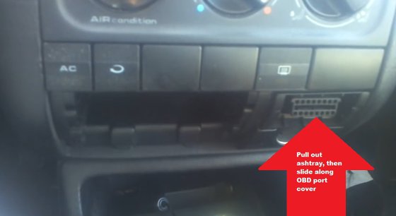 VW Jetta Mk3 diagnostic port OBD location picture