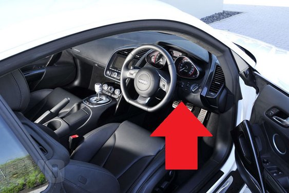 Audi R8 diagnostic obd2 port location picture