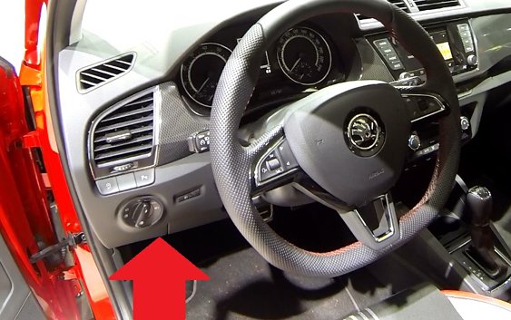 Skoda Fabia Mk3 OBD2 Diagnostic Port Location