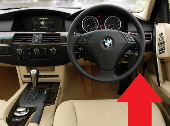  Ubicación del puerto de diagnóstico de la serie BMW E6